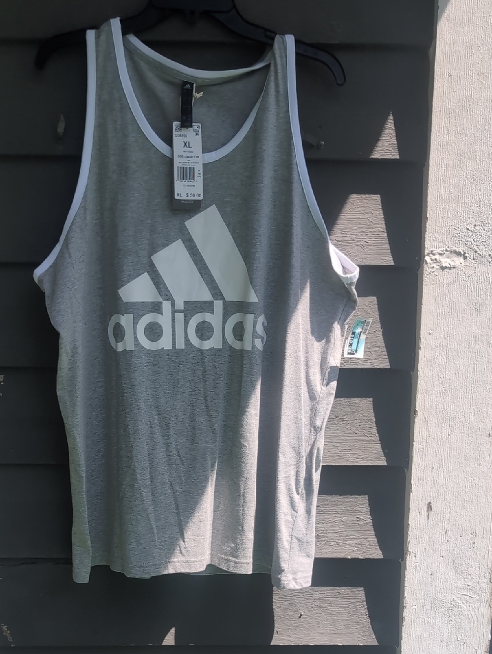 Adidas Light Gray Tank with White Logo Size 2-XLarge